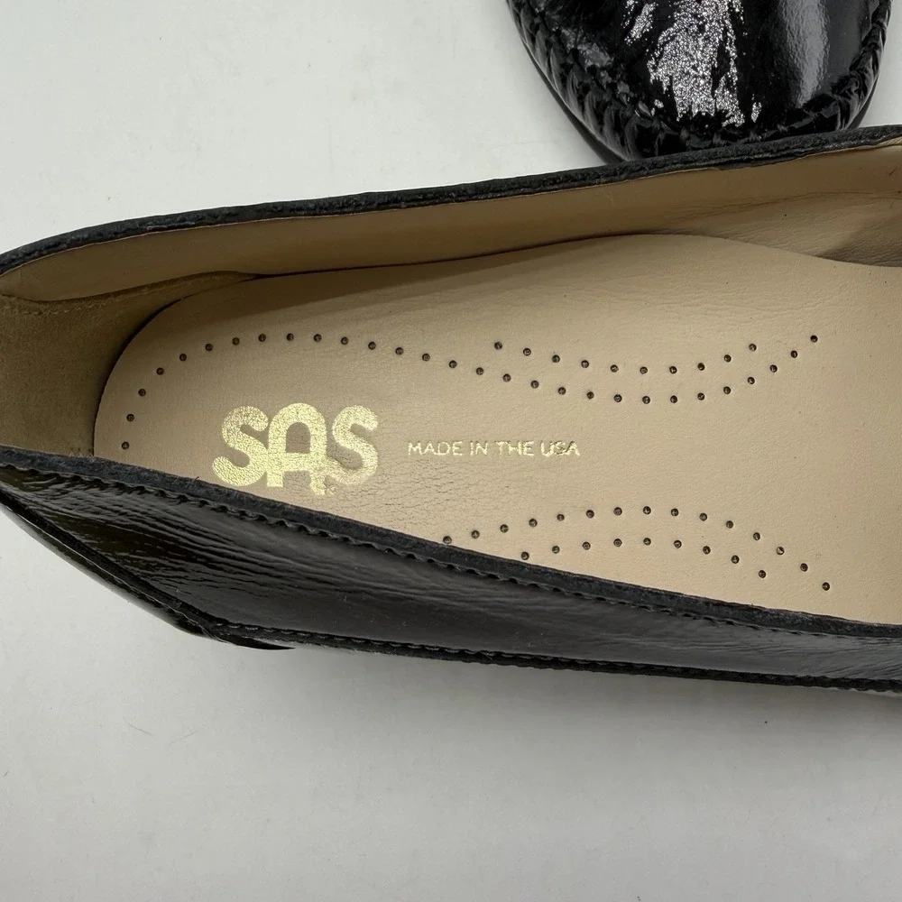 SAS Sonyo Black Patent Leather Dress Pumps Womens 8 M Heel Shoe Comfort